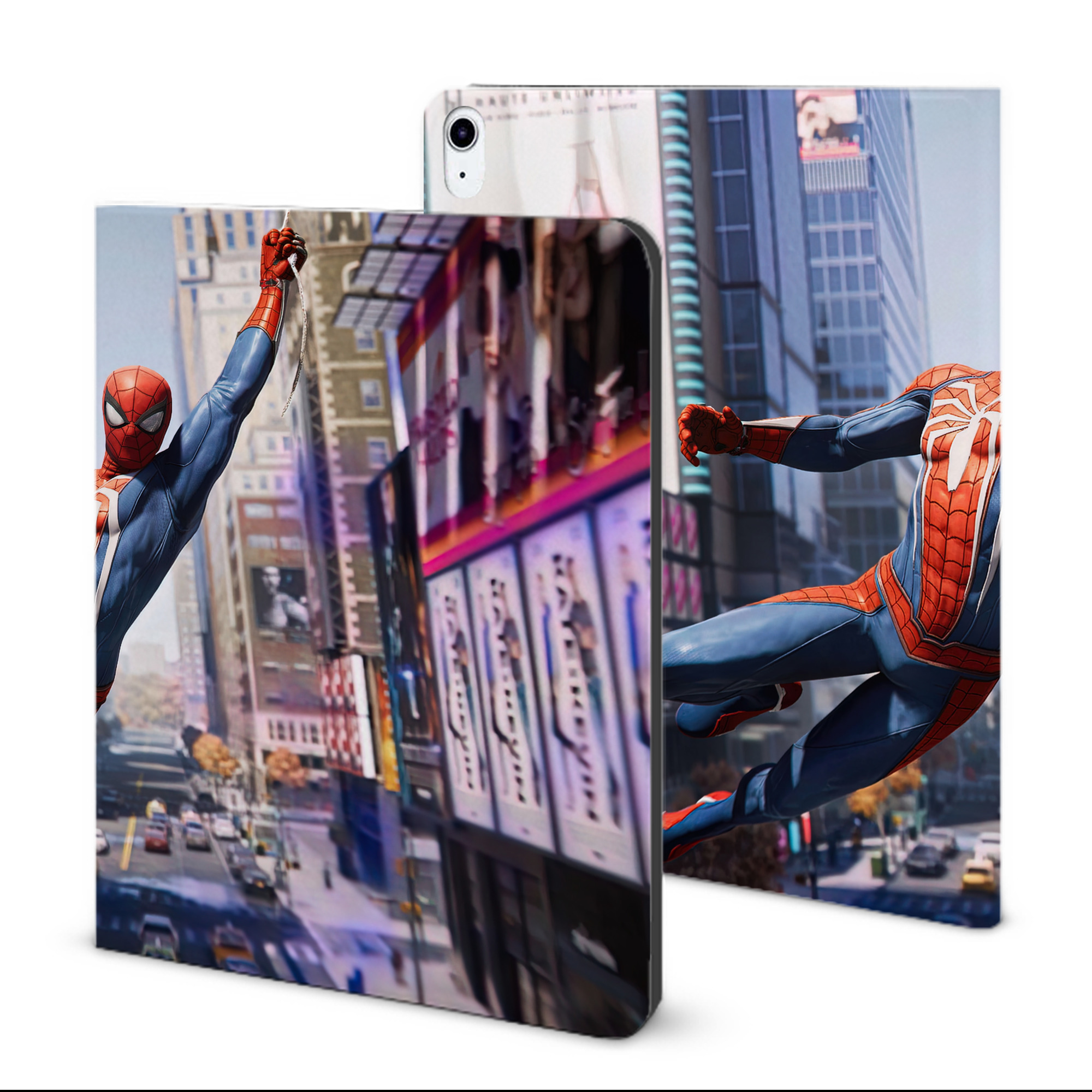 （画像用） Spider Man スパイダーマン IPad ケース ブック型 PUレザー TPU 耐衝撃 軽量 薄型 ペン収納なし 全面保護 IPad 各モデル対応
